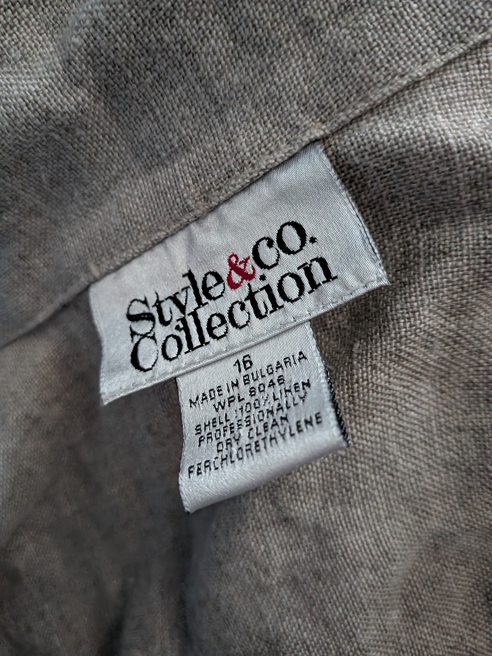 Style & Co. Women's Khaki Color Linen Shirt-